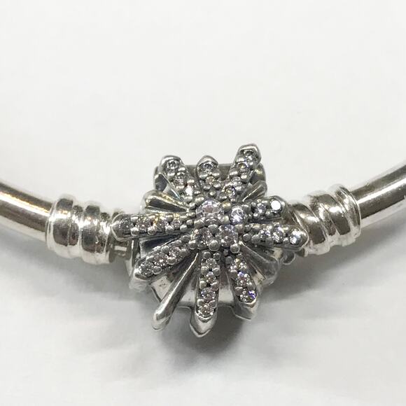 Pandora ALE Signed Sterling Silver Clear CZ Fireworks Bangle Bracelet 597563CZ - Picture 8 of 10